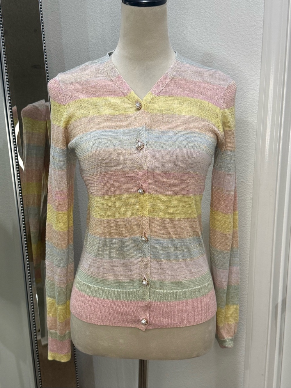 Paper Parachute Pastel Striped Cardigan NWT